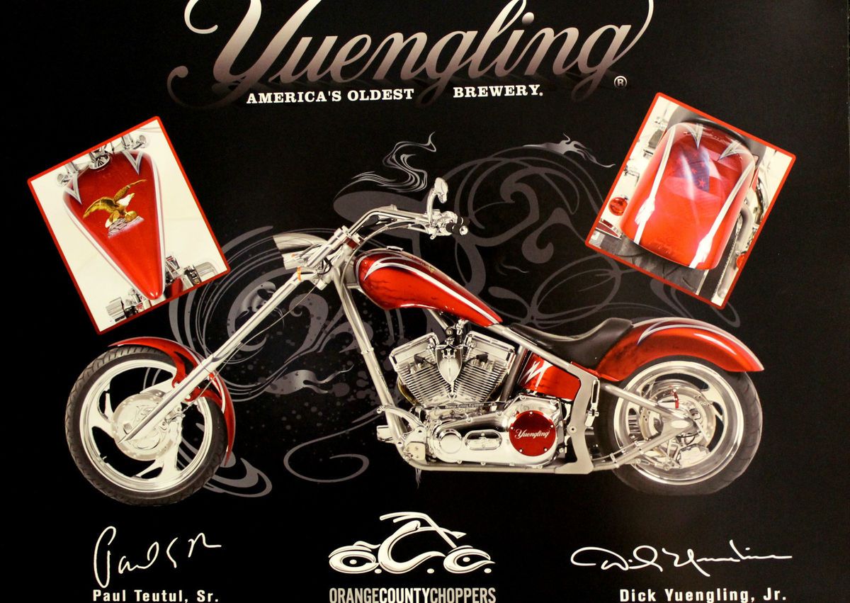 Oldest Brewery Orange County Choppers Red Motorcycle Mini Poster Sign