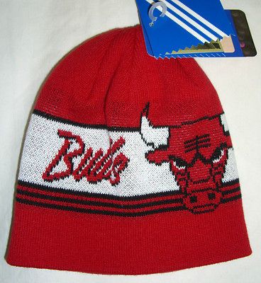 Chicago Bulls hat cap beanie winter warm Adidas NBA basketball knit
