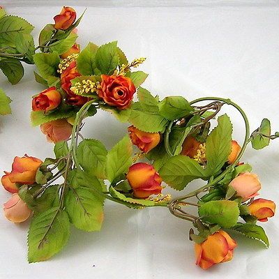 64 Inch Artificial Wedding Silk Flower Autumn Brick Rose Buds