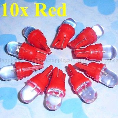 Newly listed 10 Red LED T10 194 168 Plate Dashboard Side Light Bulbs