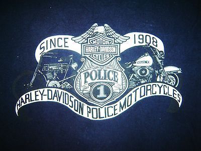 HARLEY DAVIDSON Police MOTORCYCLES Work T Shirt Motor Clothes Vtg Rare