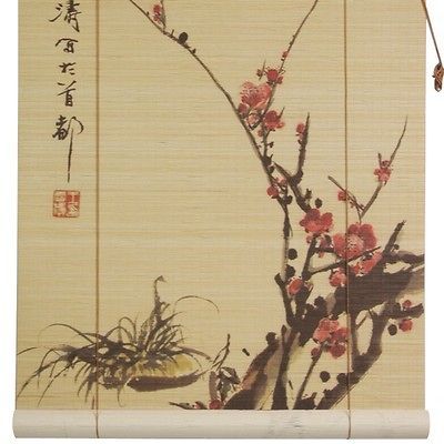 Oriental Furniture tt123Sakura Blossom Bamboo Blinds