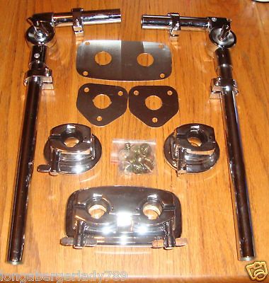 COMPLEATE DOUBLE TOM TOM DRUM HOLDER BASS MOUNT NEW HARDWARE TREES