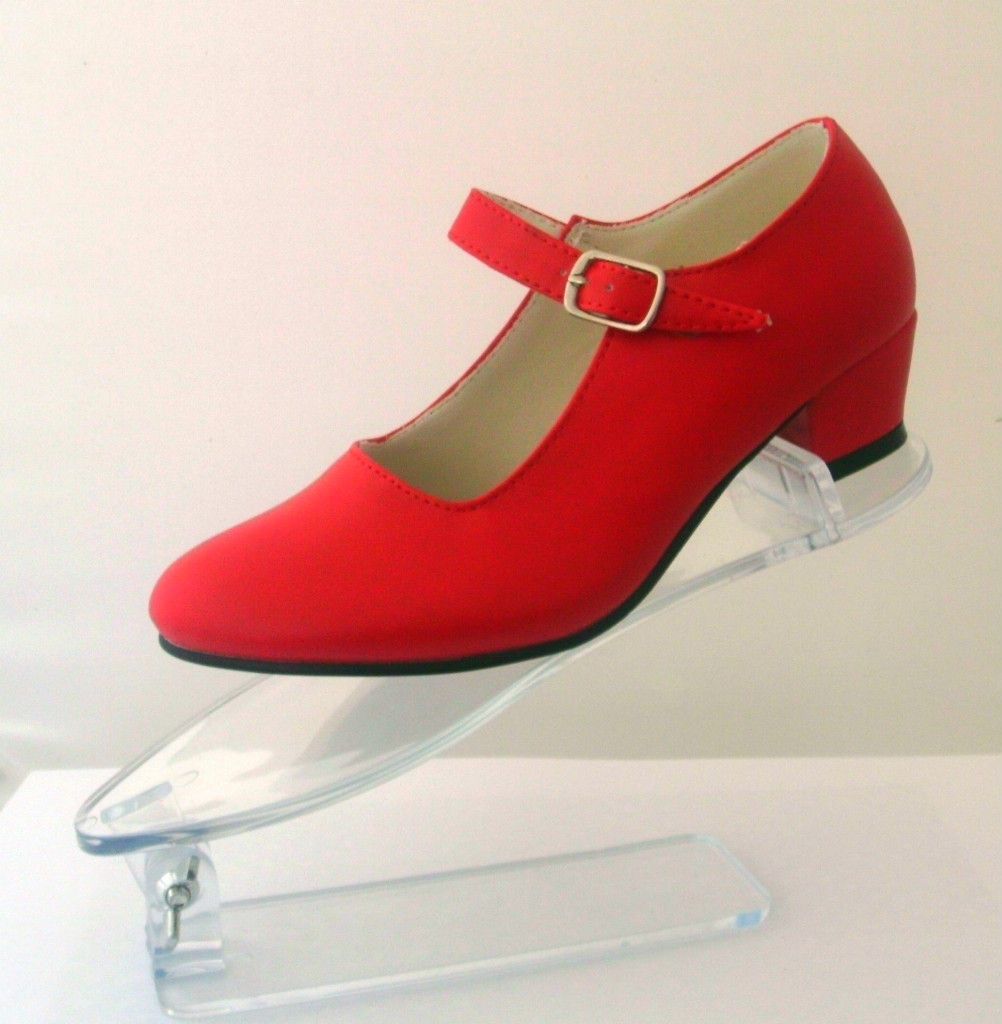 New Girls Spanish Flamenco Dance Shoes, Red UK 13 (33)