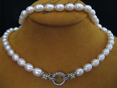 WHITE PEARL NECKLACE BARBARA BIXBY SS 18K RING O SILVER GOLD HE