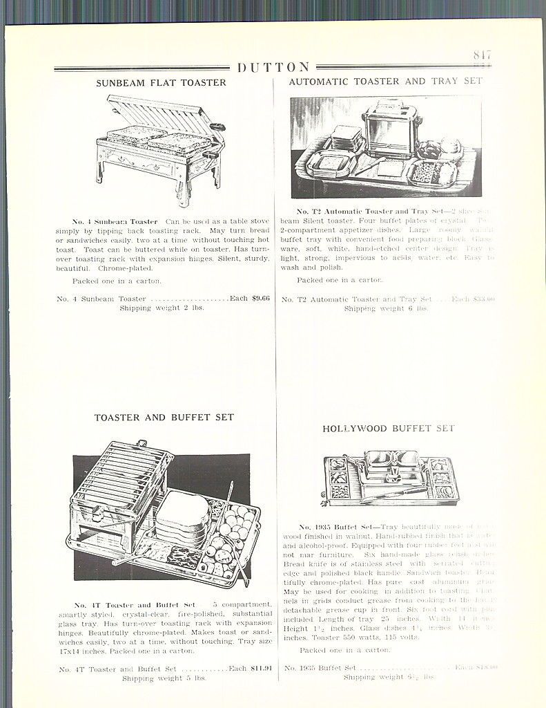 1936 ad Sunbeam Flat Toaster Hollywood Breakfast Buffet Coleman Waffle