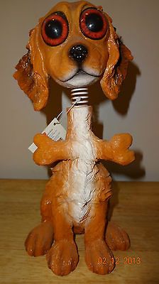 BOBBLE HEAD AND TAIL DOG AND BONE EXHART AMERICAN GREETINGS TWISTED