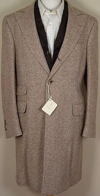 BRUNELLO CUCINELLI COAT $4495 BROWN CASHMERE WITH BROWN VEST TRENCH 40