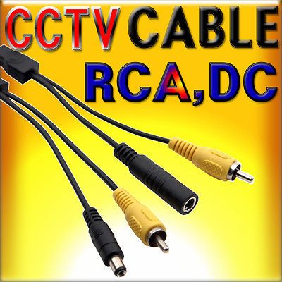 CCTV Camera Video & Power High Quality Cable Single RCA DVR DC 2.1