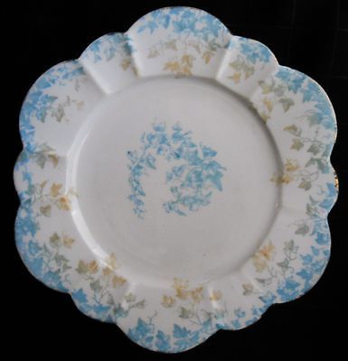 c1893 WILEMAN Foley Fine China Plate #5045 3 Color IVY on EMPIRE 7 1/4