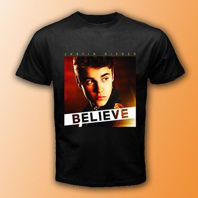 New Justin Bieber Believe American Tour Black T Shirt Size S 3XL