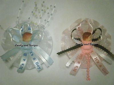 Caucasian Baby Corsages (Boy or Girl) (Baby Shower)