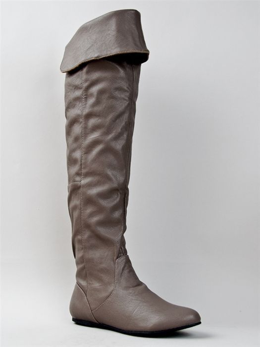NEW QUPID Women Over the Knee Thigh High Slouchy Cuff Flat Boot sz