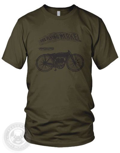 MERKEL   Vintage MOTORCYCLE motor bike American Apparel 2001 T Shirt