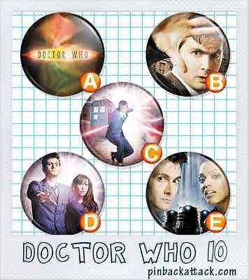 DOCTOR WHO Series 10 Set 1 David Tennant 1 one inch 25mm BUTTONS Set