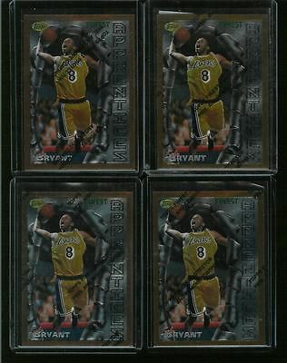 LOT OF 4 1996 97 TOPPS FINEST #74 KOBE BRYANT ROOKIE RC SP LAKERS