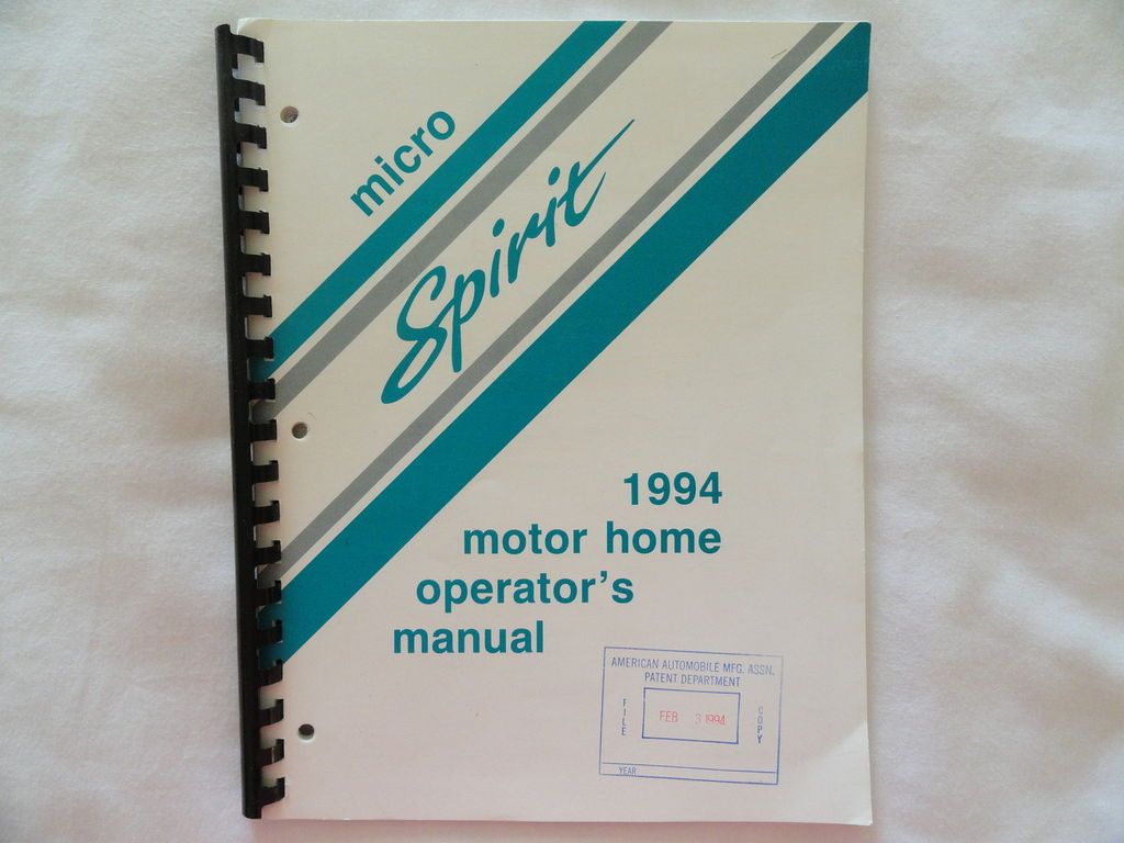 1994 Winnebago Micro Spirit Motor Home Owners Manual