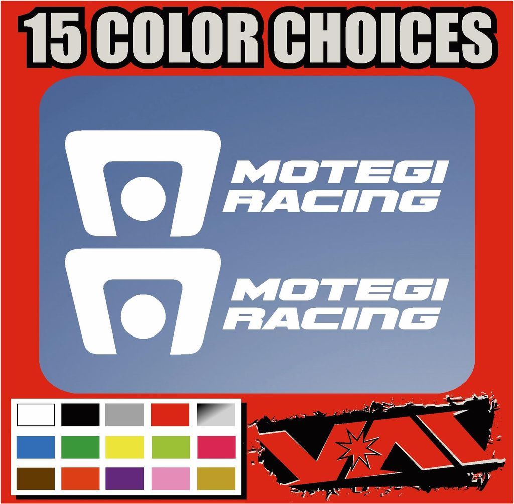 Two Motegi Racing Wheels Vinyl Stickers decals imports show street