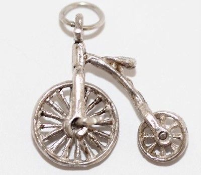 Wheels Move Penny Farthing Bicycle Vintage Sterling Silver Bracelet