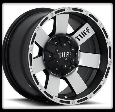 TUFF T02 BLACK RIMS / 33X12.50X15 LT NITTO TRAIL GRAPPLER WHEELS TIRES