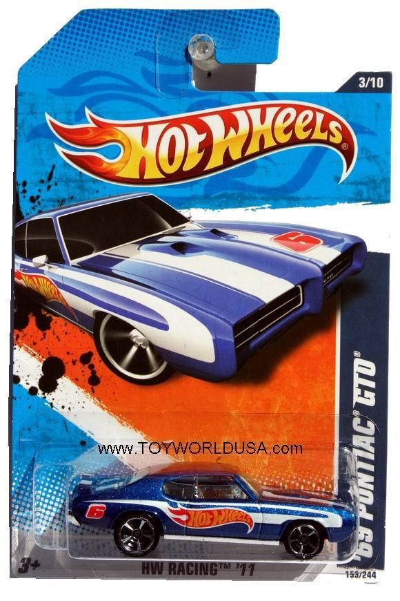 2011 Hot Wheels HW Racing 153 1969 Pontiac GTO Blue